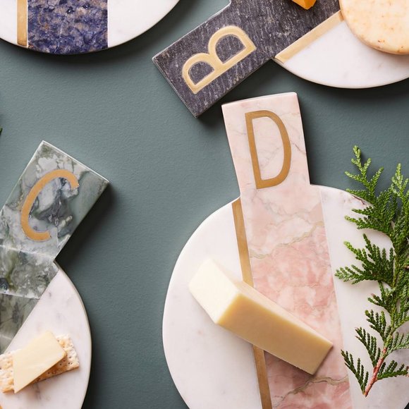 Anthropologie Other - Anthropologie Marbled Monogram "D" Cheese Board